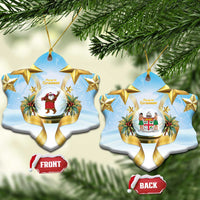 Fiji Christmas Ceramic Ornament Snow Globe With Fijian Santa - Polynesian Pride