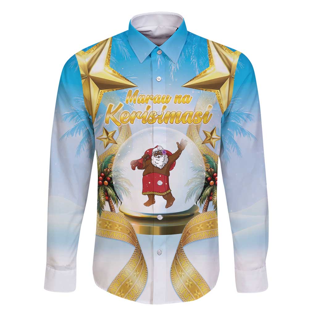 Fiji Christmas Family Matching Long Sleeve Bodycon Dress and Hawaiian Shirt Snow Globe With Fijian Santa LT05