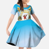 Fiji Christmas Family Matching Off Shoulder Maxi Dress and Hawaiian Shirt Snow Globe With Fijian Santa LT05