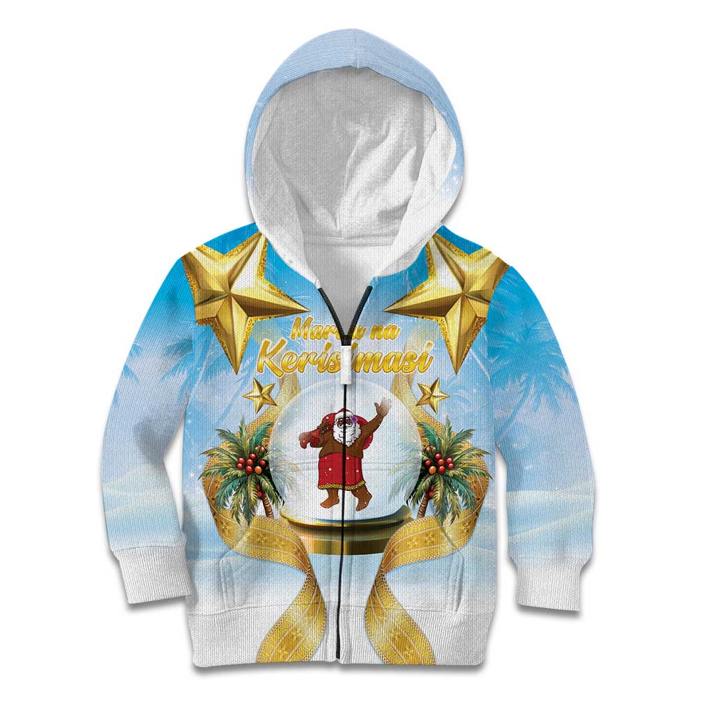Fiji Christmas Kid Hoodie Snow Globe With Fijian Santa LT05