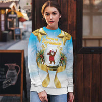 Fiji Christmas Ugly Christmas Sweater Snow Globe With Fijian Santa - Polynesian Pride