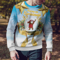 Fiji Christmas Ugly Christmas Sweater Snow Globe With Fijian Santa - Polynesian Pride