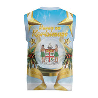 Fiji Christmas Knitted V-Neck Vest Snow Globe With Fijian Santa - Polynesian Pride