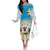Fiji Christmas Off The Shoulder Long Sleeve Dress Snow Globe With Fijian Santa LT05
