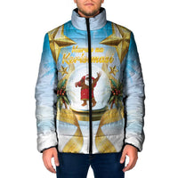 Fiji Christmas Padded Jacket Snow Globe With Fijian Santa LT05