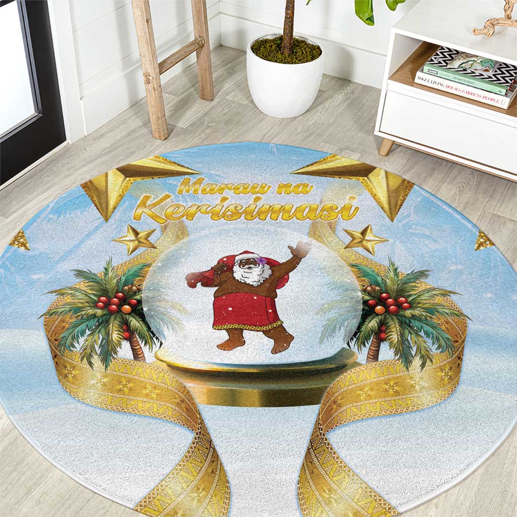Fiji Christmas Round Carpet Snow Globe With Fijian Santa LT05