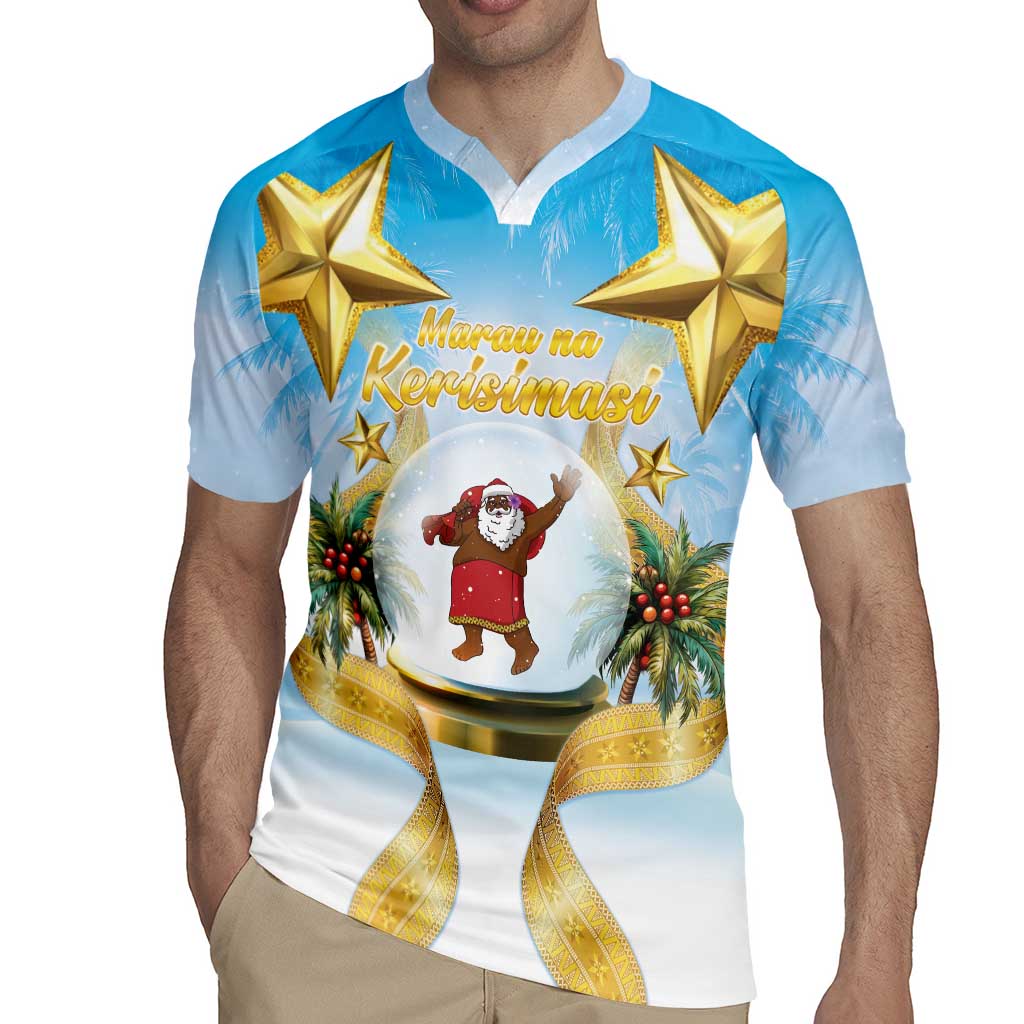 Fiji Christmas Rugby Jersey Snow Globe With Fijian Santa LT05