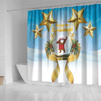 Fiji Christmas Shower Curtain Snow Globe With Fijian Santa LT05