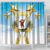 Fiji Christmas Shower Curtain Snow Globe With Fijian Santa LT05