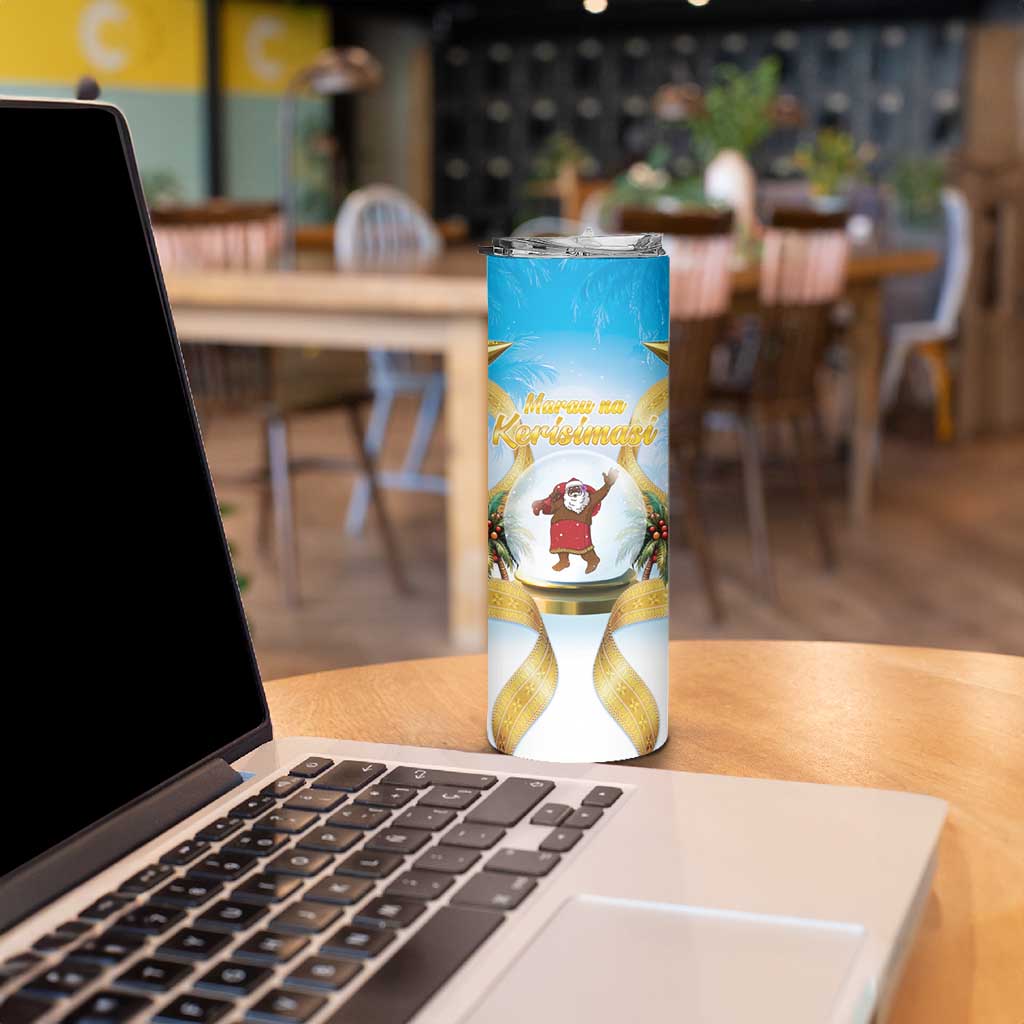 Fiji Christmas Skinny Tumbler Snow Globe With Fijian Santa LT05