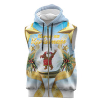 Fiji Christmas Sleeveless Zip Hoodie Snow Globe With Fijian Santa LT05