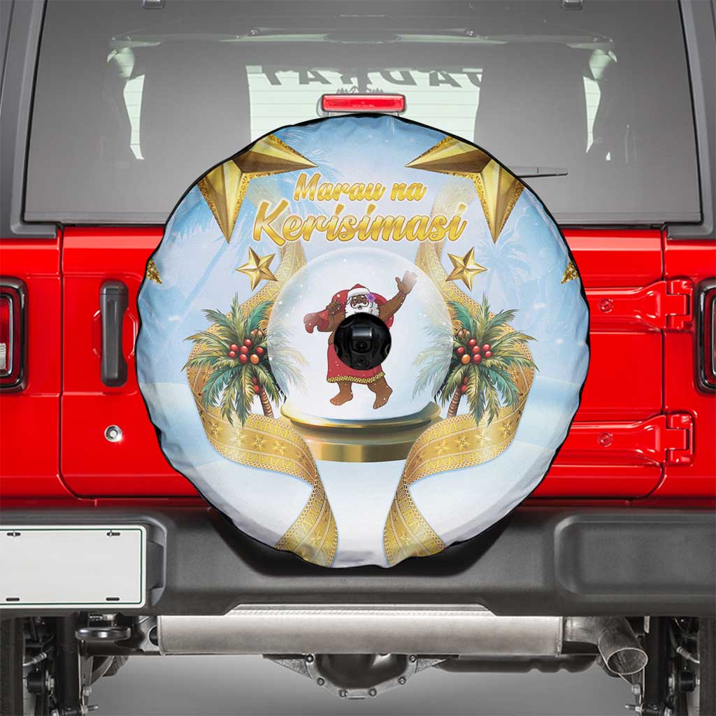 Fiji Christmas Spare Tire Cover Snow Globe With Fijian Santa LT05