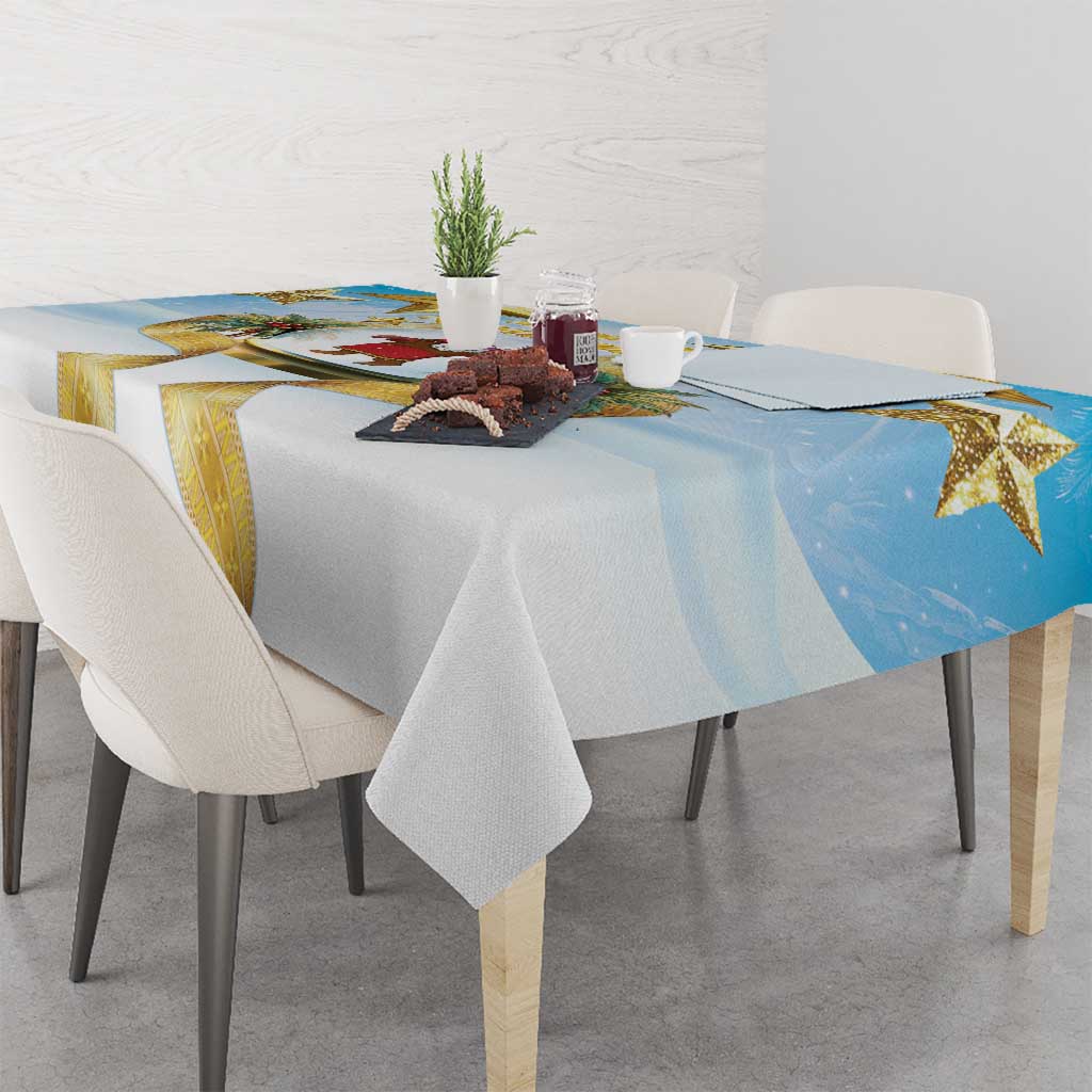 Fiji Christmas Tablecloth Snow Globe With Fijian Santa LT05