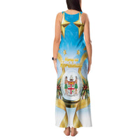 Fiji Christmas Tank Maxi Dress Snow Globe With Fijian Santa LT05