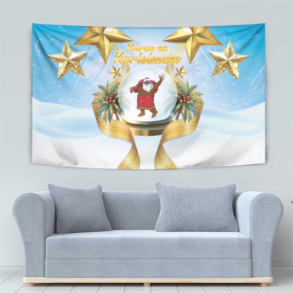 Fiji Christmas Tapestry Snow Globe With Fijian Santa LT05