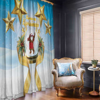 Fiji Christmas Window Curtain Snow Globe With Fijian Santa LT05