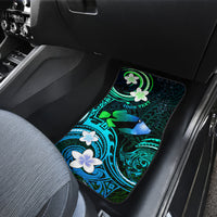 Personalised Hawaii Humuhumu Reef Triggerfish Car Mats Turquoise With Plumeria LT05 - Polynesian Pride