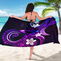 Hawaii Humuhumu Reef Triggerfish Sarong Violet With Plumeria LT05 - Polynesian Pride