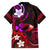 Personalised Hawaii Humuhumu Reef Triggerfish Family Matching Summer Maxi Dress and Hawaiian Shirt Maroon With Plumeria LT05 - Polynesian Pride