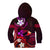 Personalised Hawaii Humuhumu Reef Triggerfish Kid Hoodie Maroon With Plumeria LT05 - Polynesian Pride