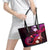 Hawaii Humuhumu Reef Triggerfish Leather Tote Bag Maroon With Plumeria LT05 - Polynesian Pride