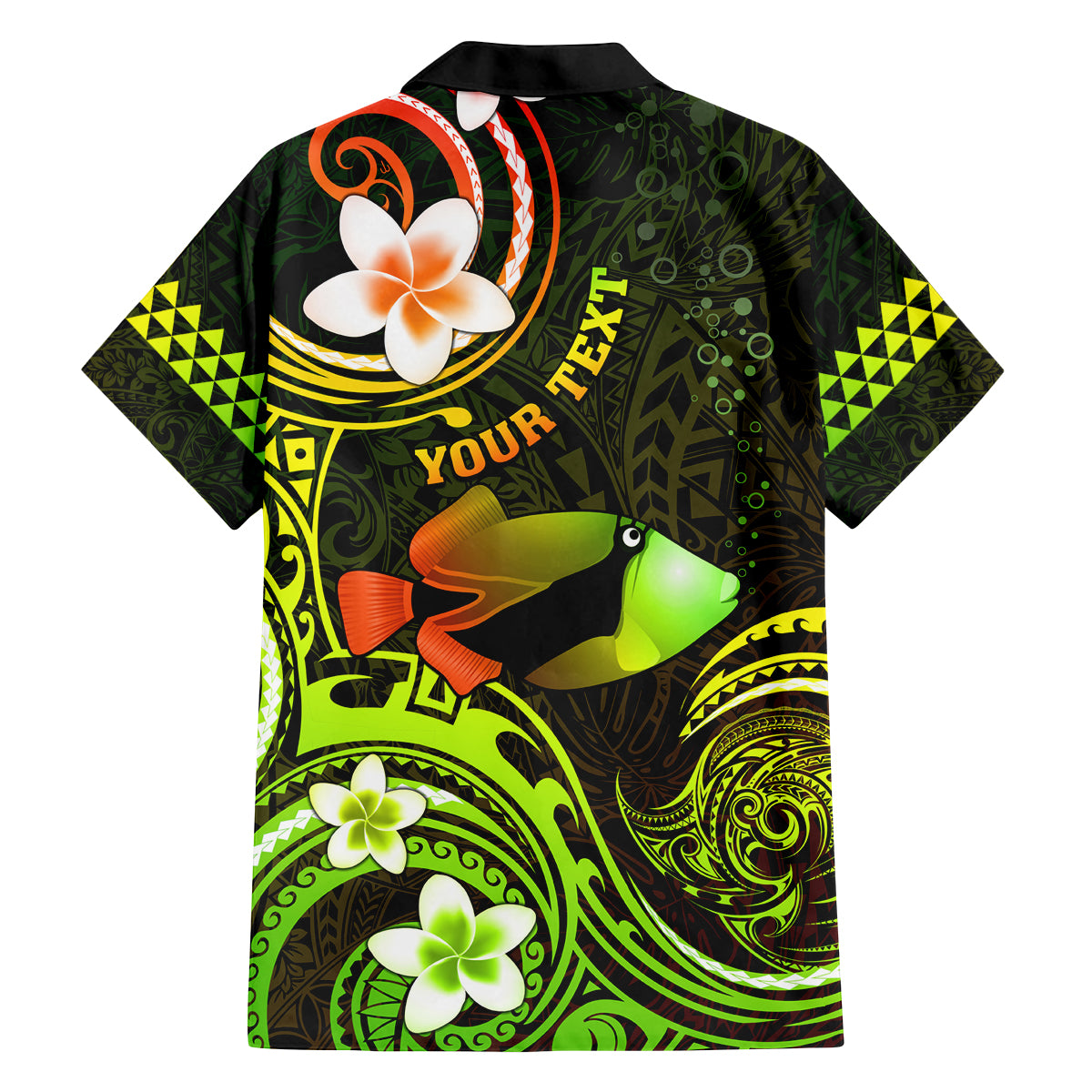 Personalised Hawaii Humuhumu Reef Triggerfish Family Matching Long Sleeve Bodycon Dress and Hawaiian Shirt Reggae With Plumeria LT05 - Polynesian Pride