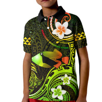 Personalised Hawaii Humuhumu Reef Triggerfish Kid Polo Shirt Reggae With Plumeria LT05 Kid Reggae - Polynesian Pride