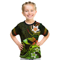 Personalised Hawaii Humuhumu Reef Triggerfish Kid T Shirt Reggae With Plumeria LT05 Reggae - Polynesian Pride