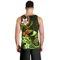 Personalised Hawaii Humuhumu Reef Triggerfish Men Tank Top Reggae With Plumeria LT05 - Polynesian Pride