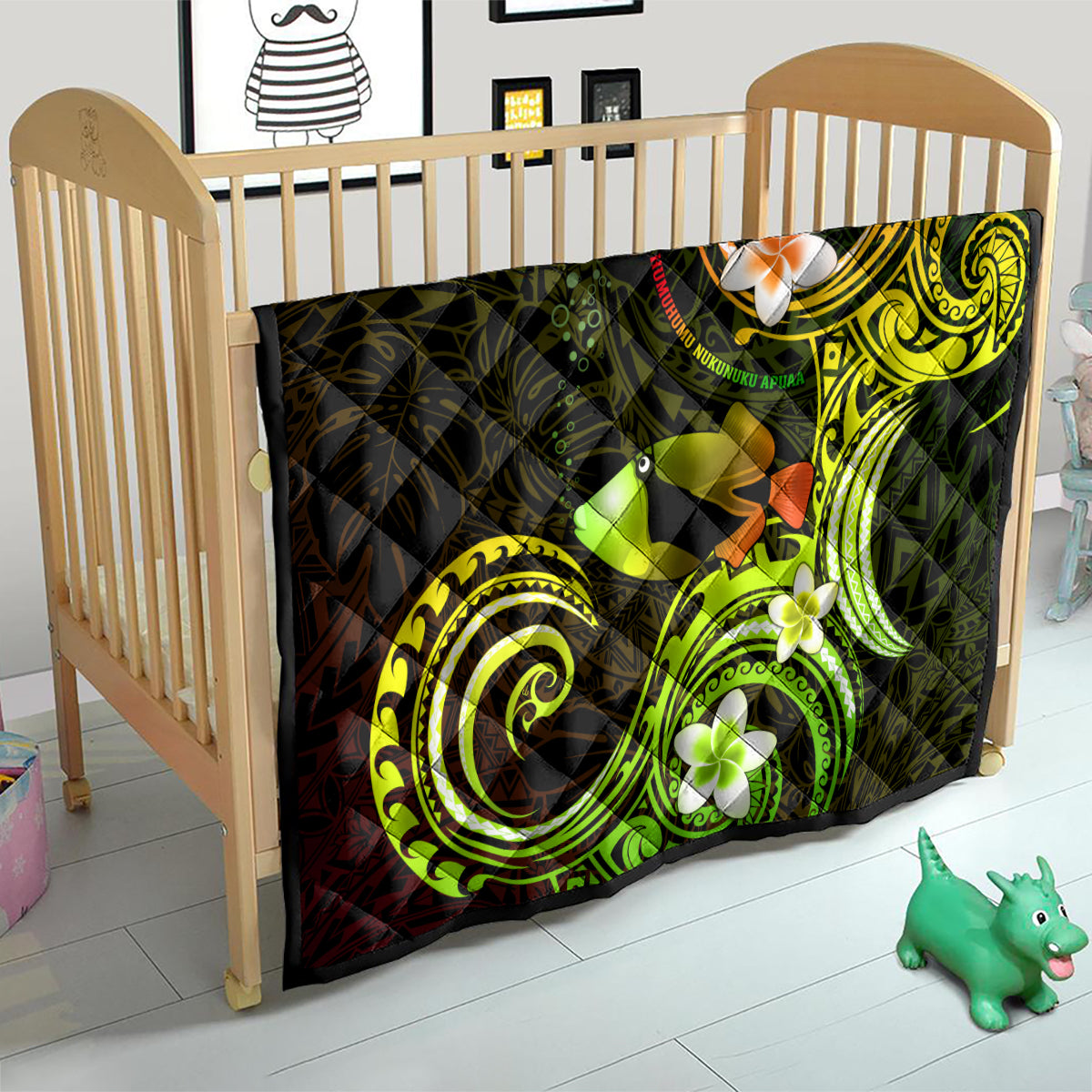 Hawaii Humuhumu Reef Triggerfish Quilt Reggae With Plumeria LT05 - Polynesian Pride