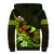 Personalised Hawaii Humuhumu Reef Triggerfish Sherpa Hoodie Reggae With Plumeria LT05 - Polynesian Pride