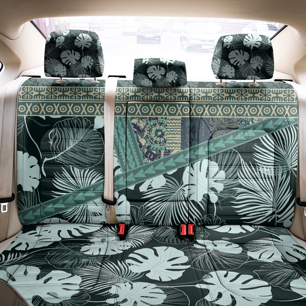 Hawaii Plant Kalo Back Car Seat Cover Hawaiian Tapa Pattern LT05 - Polynesian Pride