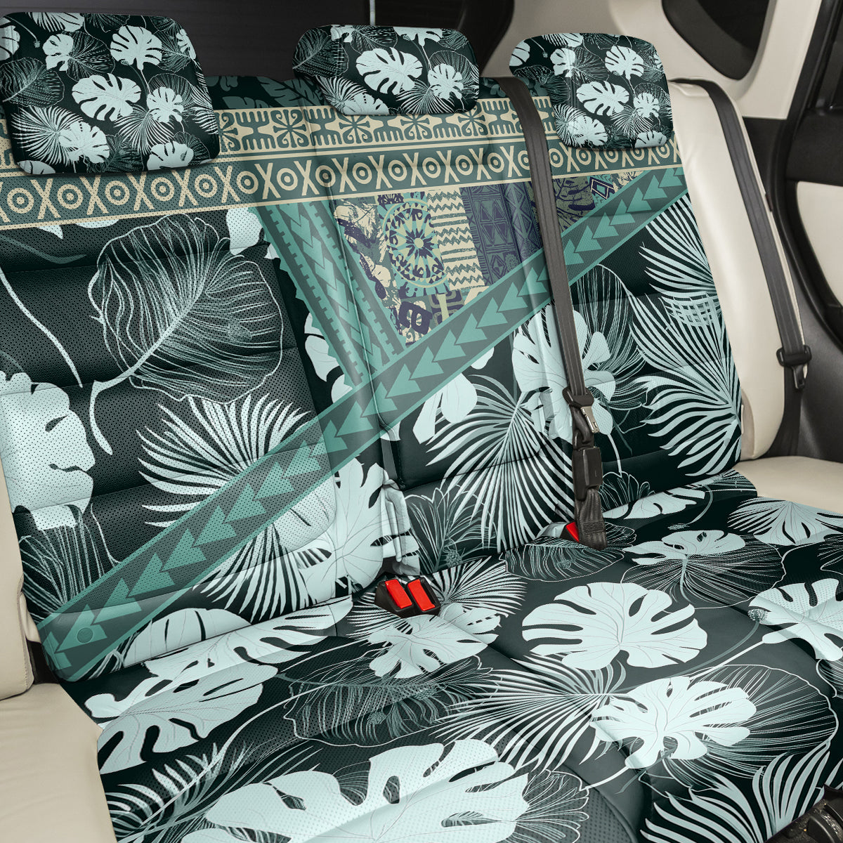 Hawaii Plant Kalo Back Car Seat Cover Hawaiian Tapa Pattern LT05 - Polynesian Pride