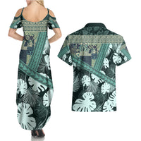 Hawaii Plant Kalo Couples Matching Summer Maxi Dress and Hawaiian Shirt Hawaiian Tapa Pattern LT05 - Polynesian Pride