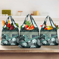 Hawaii Plant Kalo Grocery Bag Hawaiian Tapa Pattern