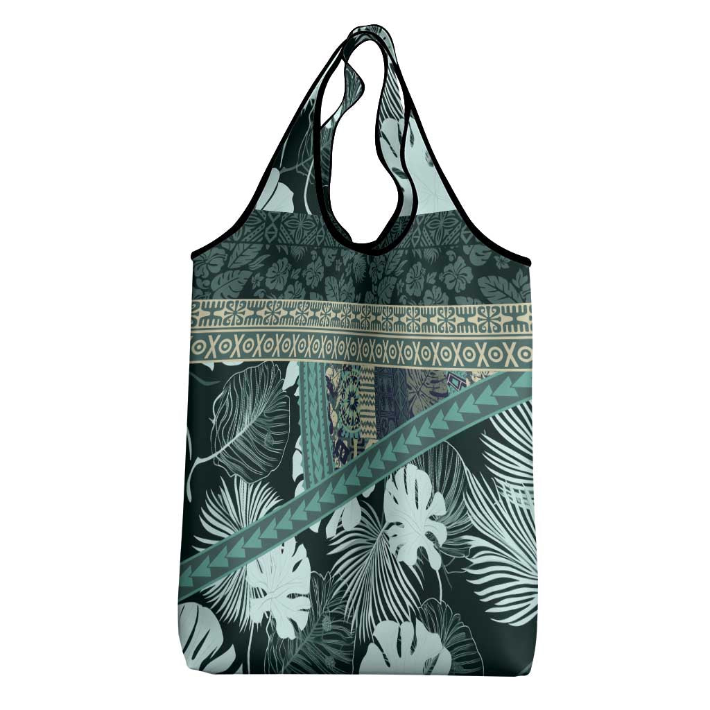 Hawaii Plant Kalo Grocery Bag Hawaiian Tapa Pattern