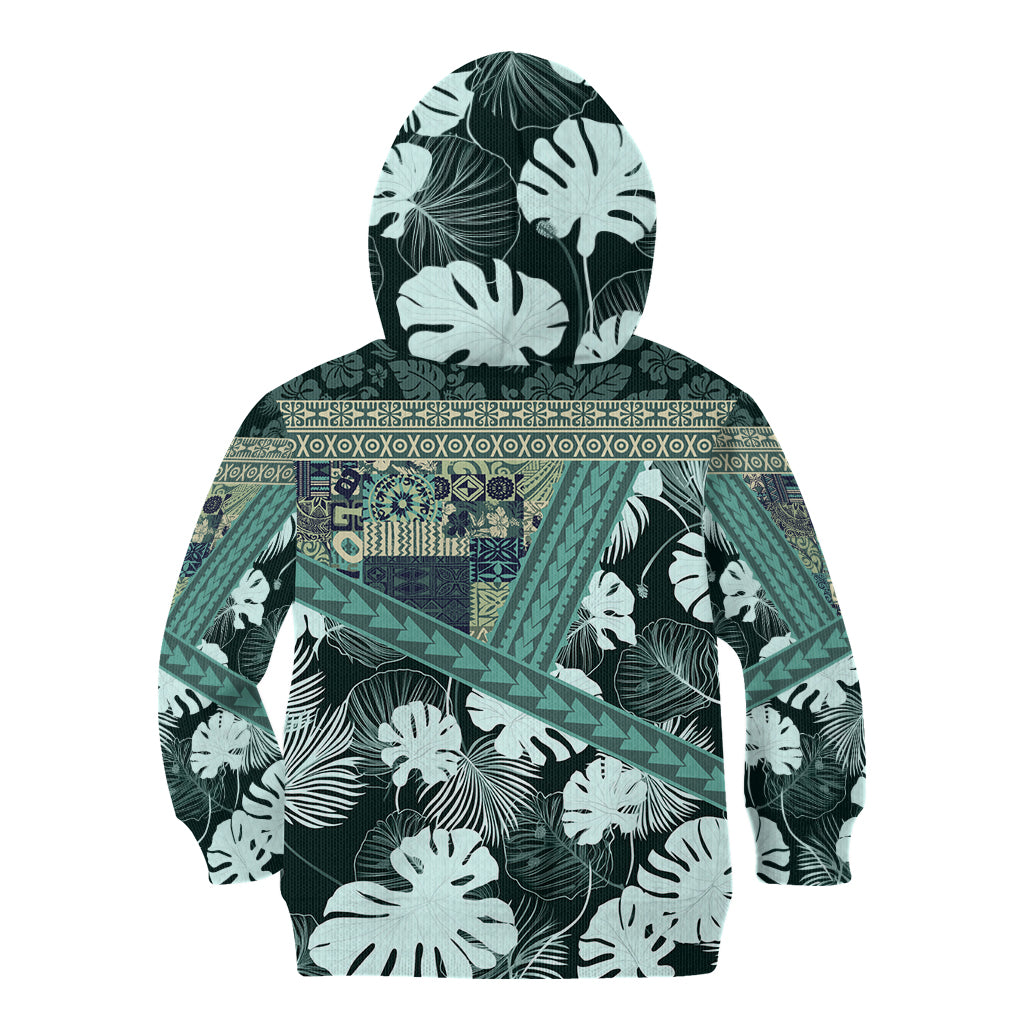 Hawaii Plant Kalo Kid Hoodie Hawaiian Tapa Pattern LT05 - Polynesian Pride