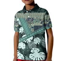 Hawaii Plant Kalo Kid Polo Shirt Hawaiian Tapa Pattern LT05 Kid Green - Polynesian Pride