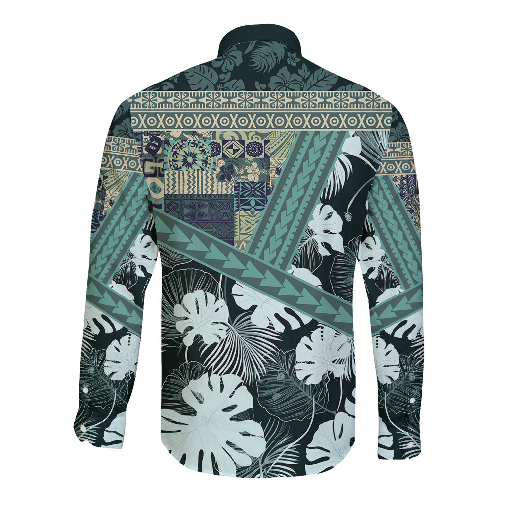 Hawaii Plant Kalo Long Sleeve Button Shirt Hawaiian Tapa Pattern LT05 - Polynesian Pride
