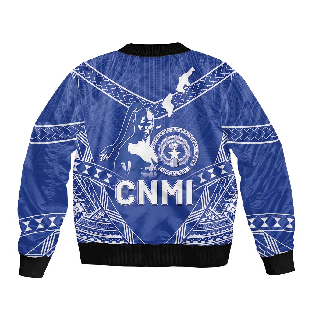 Northern Mariana Islands Bomber Jacket Chamorro Warrior Tribal Pattern LT05 - Polynesian Pride