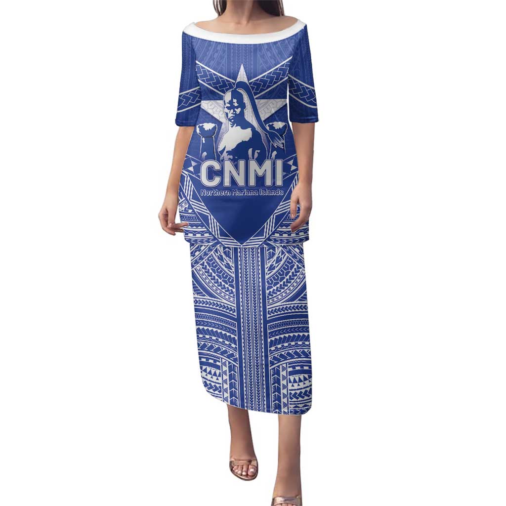 Northern Mariana Islands Family Matching Puletasi and Hawaiian Shirt Chamorro Warrior Tribal Pattern