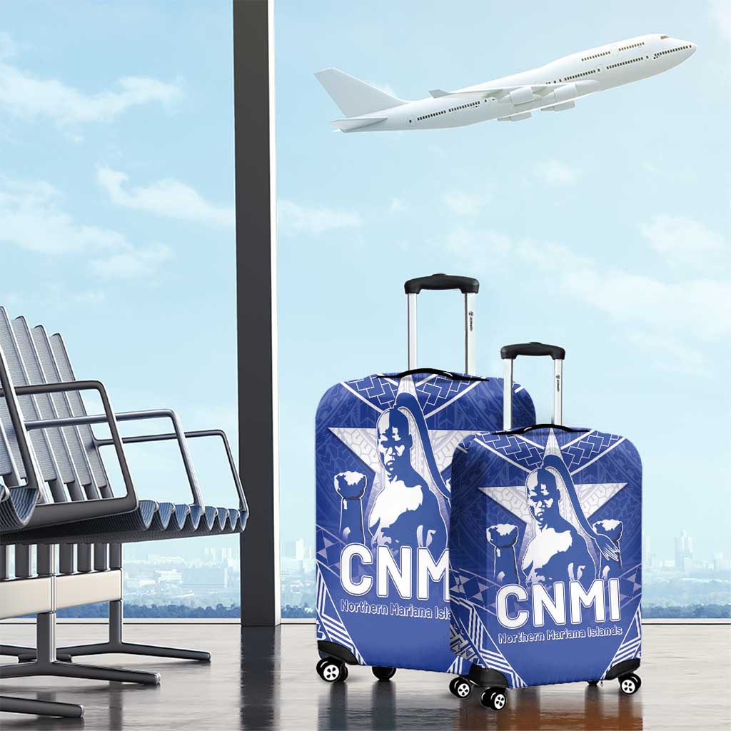 Northern Mariana Islands Luggage Cover Chamorro Warrior Tribal Pattern