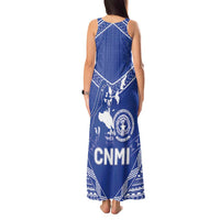 Northern Mariana Islands Tank Maxi Dress Chamorro Warrior Tribal Pattern