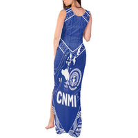 Northern Mariana Islands Tank Maxi Dress Chamorro Warrior Tribal Pattern