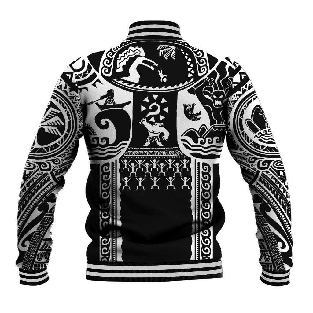 Polynesia Maui Tattoo Inspired Baseball Jacket Black Version