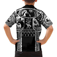 Polynesia Maui Tattoo Inspired Kid Hawaiian Shirt Black Version