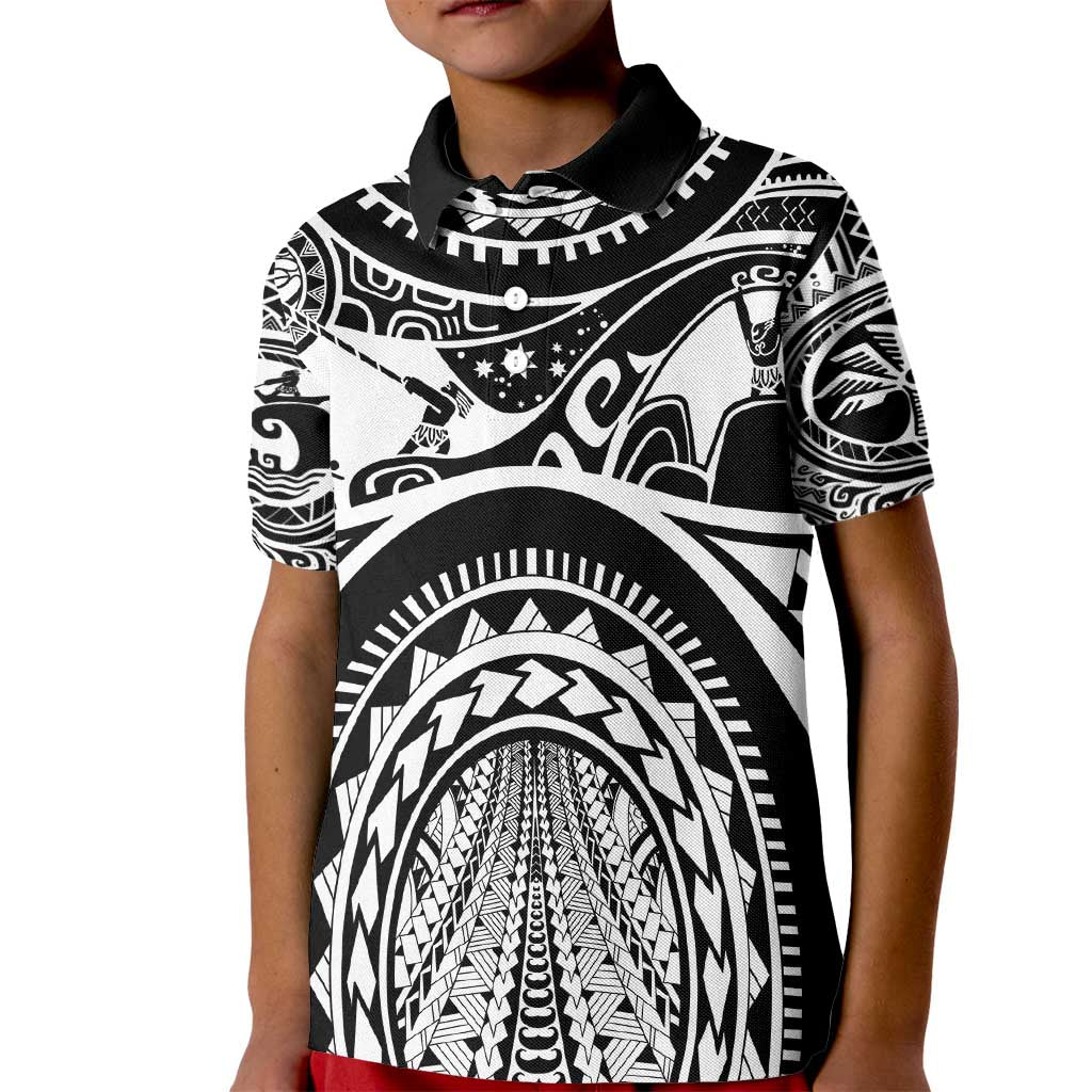 Polynesia Maui Tattoo Inspired Kid Polo Shirt Black Version LT05 Kid Black - Polynesian Pride