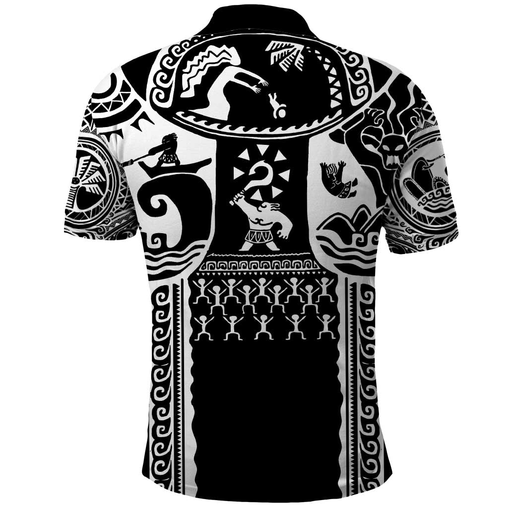 Polynesia Maui Tattoo Inspired Polo Shirt Black Version