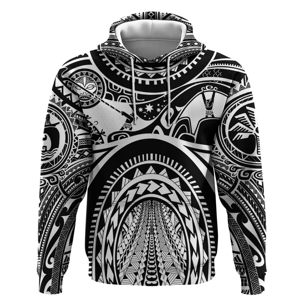 Polynesia Maui Tattoo Inspired Zip Hoodie Black Version LT05 Pullover Hoodie Black - Polynesian Pride