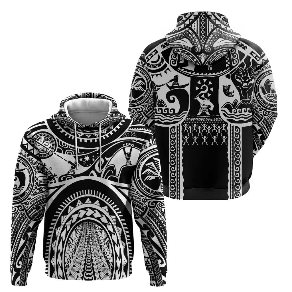 Polynesia Maui Tattoo Inspired Zip Hoodie Black Version LT05 - Polynesian Pride